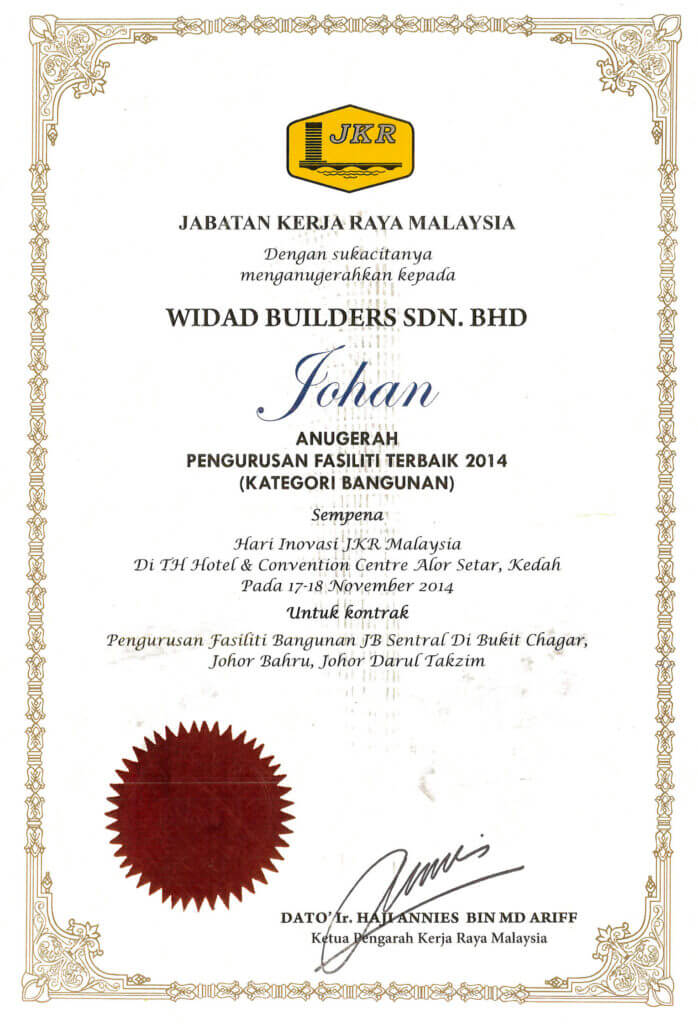 Group Awards & Achievement – Widad Group Berhad